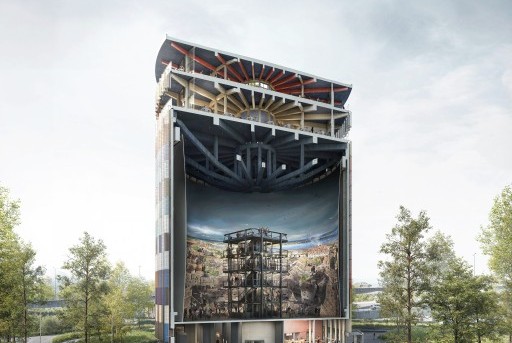 Das Gebäude Panorama Konstanz in der Hälfte geschnitten sodass man einen Blick ins innere erhält